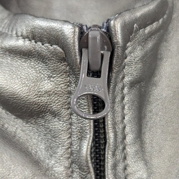 Danier Leather Jacket Zip Up Pewter Gray NWT Size XL - Picture 8 of 16